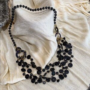 Elegant Black Beaded Necklace